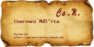 Cserveni Márta névjegykártya