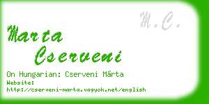 marta cserveni business card