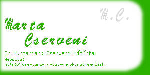 marta cserveni business card